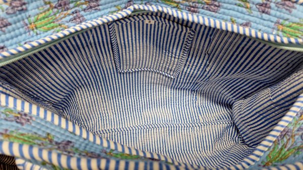 Cotton Kantha Tote Bag -  Blue Iris