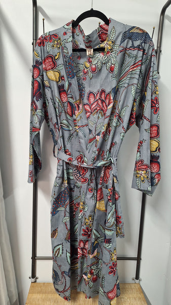 Cotton Robe - Bird and Berry