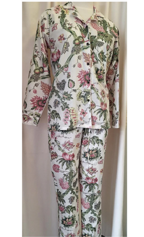 Cotton Pyjamas - White Floral