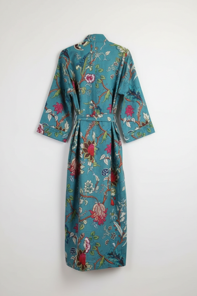 Cotton Robe - Tree of Life Teal