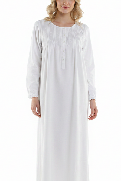 Downton Abbey style cotton nightdress, long sleeves