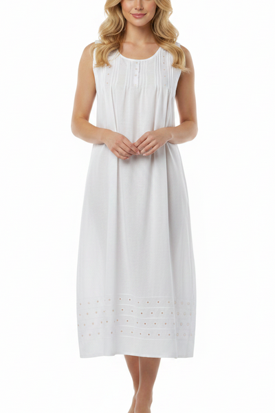 Pintuck Gold Dots Hand embroidery Nightdress