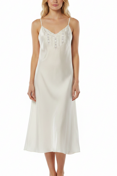 Chloe Silk Nightdress - Hand embroidery
