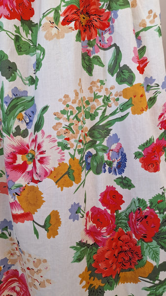 Bunches Floral Dress White