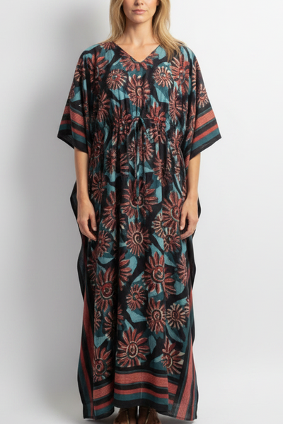 Anokhi Kaftan - Red Sunflowers