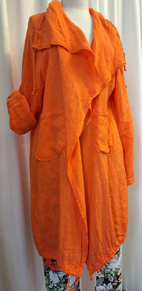 Italian Linen Jacket - Orange