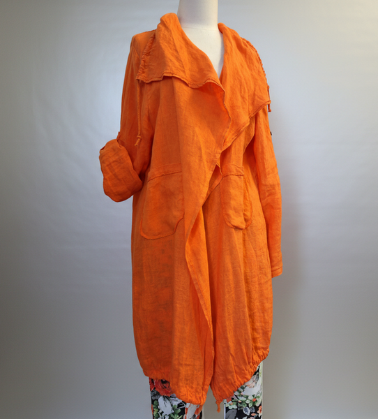 Italian Linen Jacket - Orange