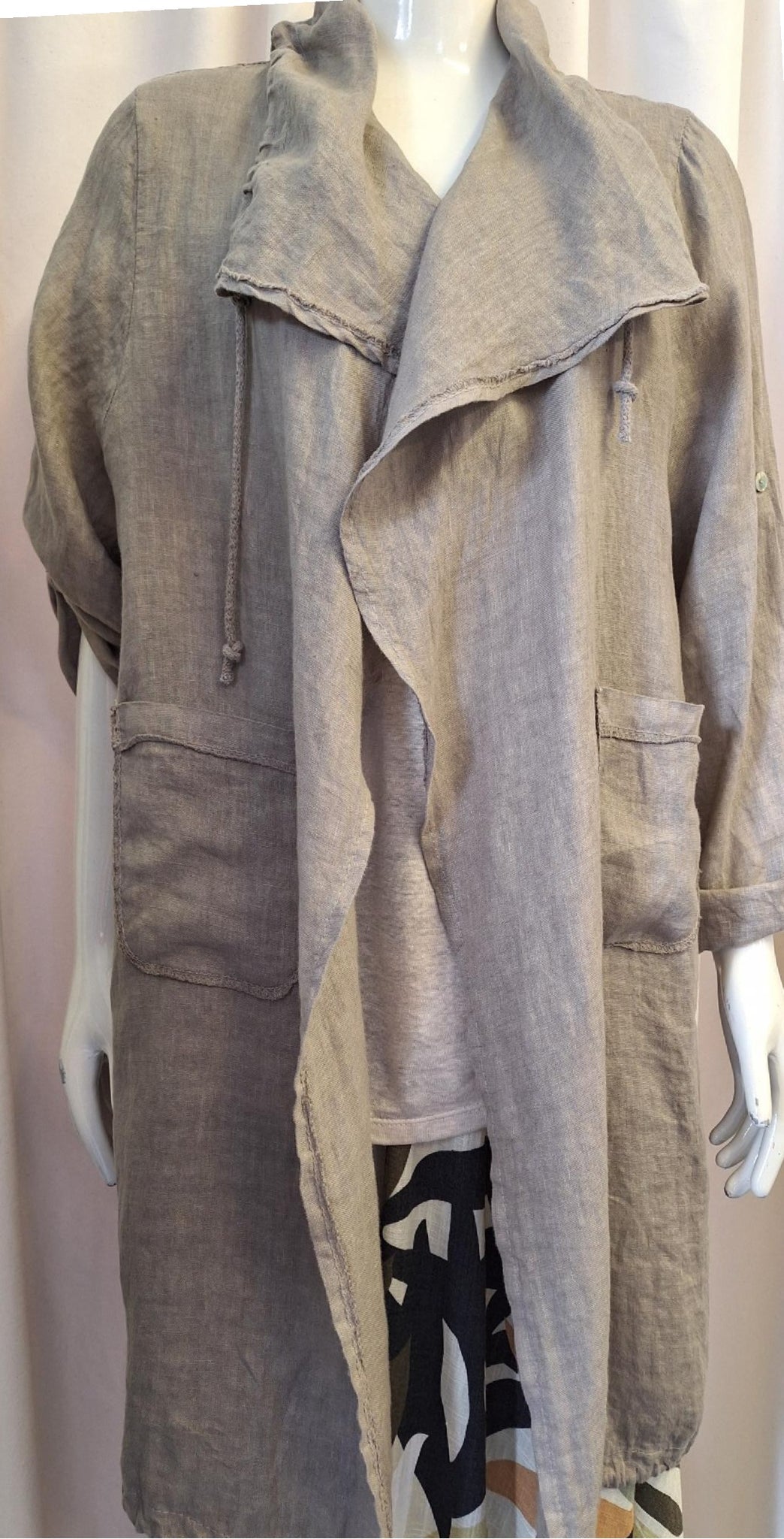 Italian Linen Jacket - Taupe