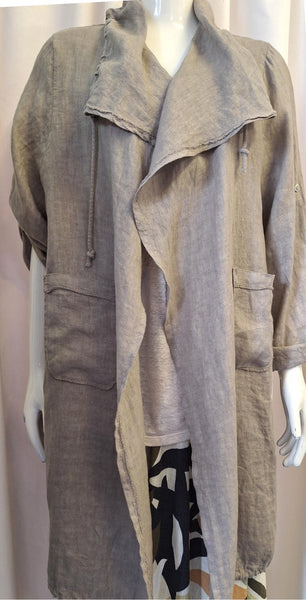 Italian Linen Jacket - Taupe