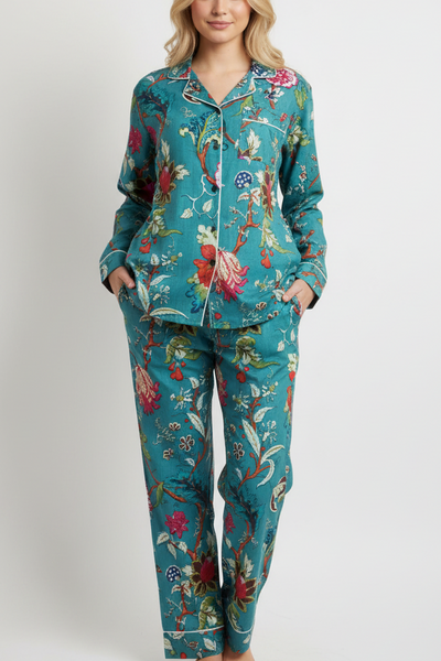 Cotton Pyjamas - Tree of Life, Teal