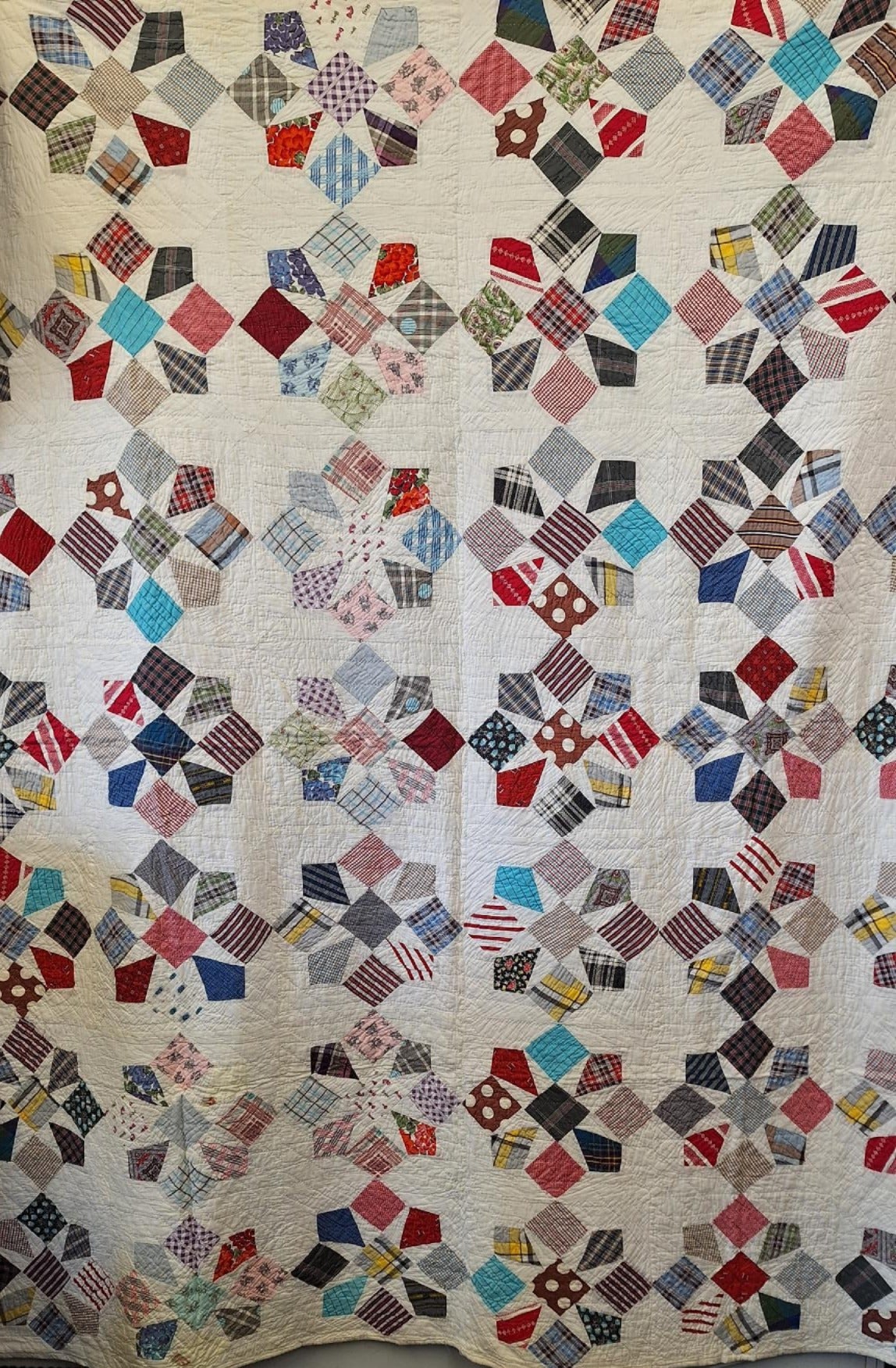 Vintage Shirt Fabric Quilt