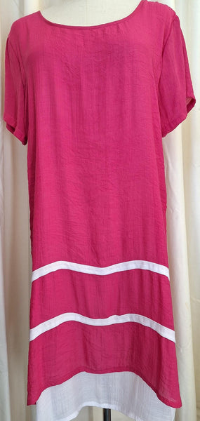Stripe Dress Hot Pink - Lullaby New Zealand