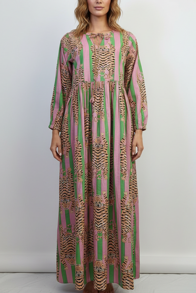 Tiger Print - Green and Pink
