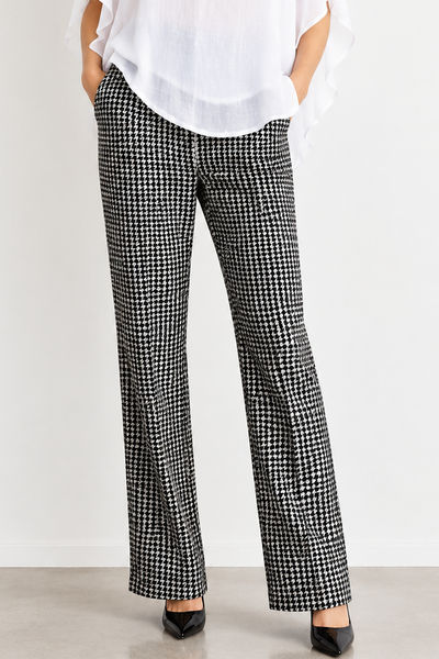 Italian Stretch Pants - Dogstooth