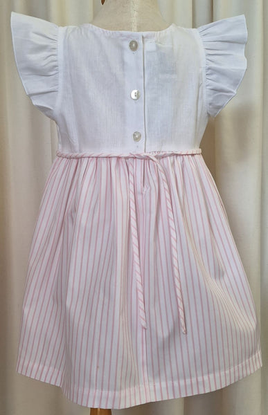 Pink and white striped dress