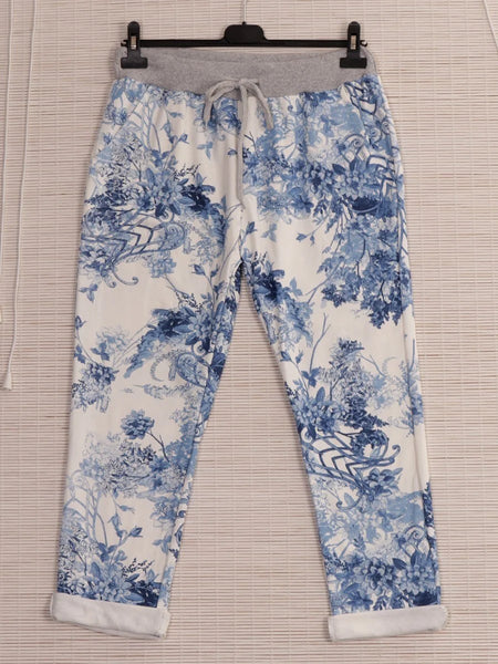 Italian Stretch Pants -  Wedgewood Blue
