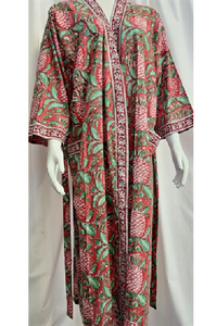 Anokhi Style Robe – Red and Green