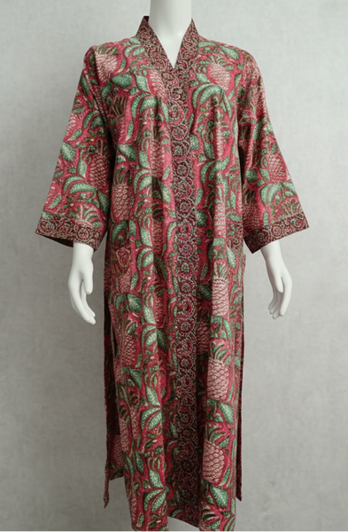 Anokhi Style Robe – Red and Green