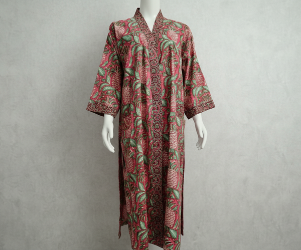 Anokhi Style Robe – Red and Green