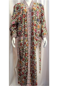Anokhi Robe – White with Garden Flowers