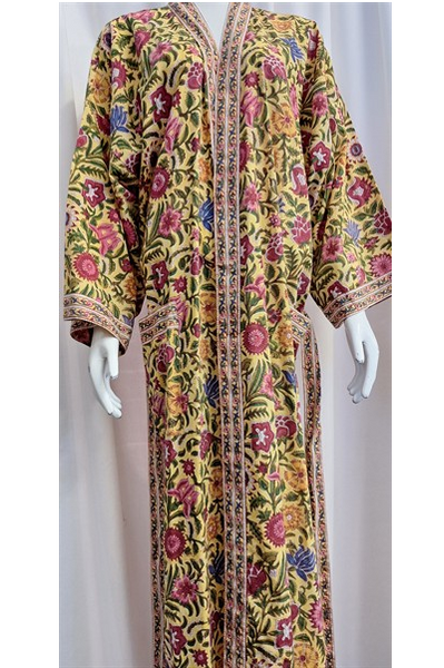 Anokhi Robe – Yellow with Garden Flowers