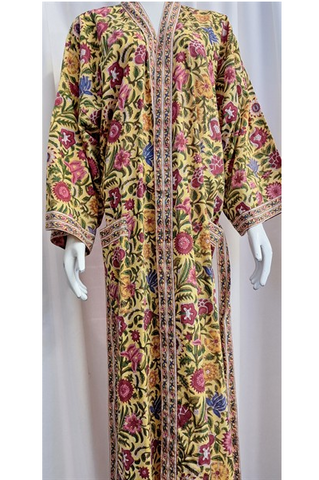 Anokhi Robe – Yellow with Garden Flowers
