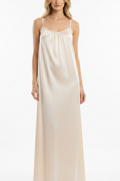 Silk Vicki long nightdress - Cream