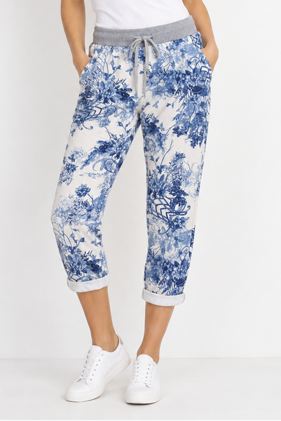 Italian Stretch Pants -  Wedgewood Blue