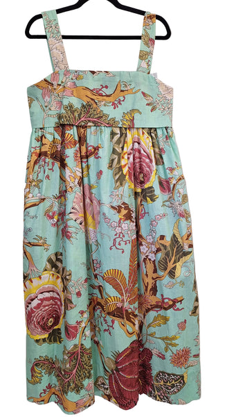 Bunches Floral Summer Dress Green Tea