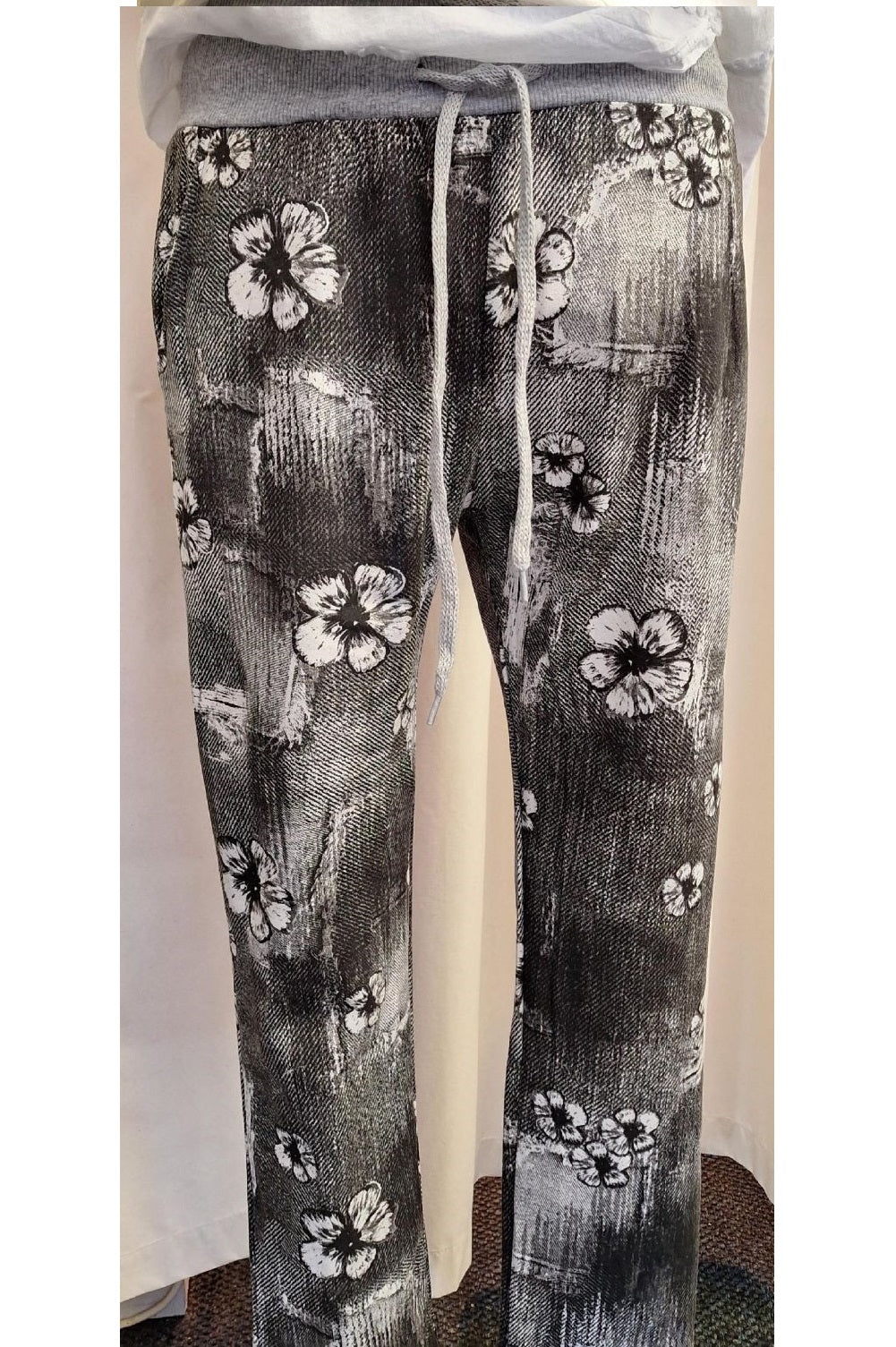 Italian Stretch Pants - Pansy, Charcoal