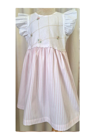 Pink and white striped dress
