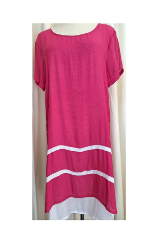 Stripe Dress Hot Pink