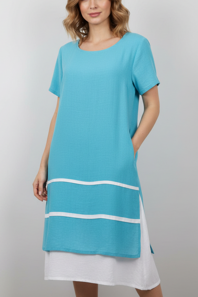 Stripe Dress Turquoise