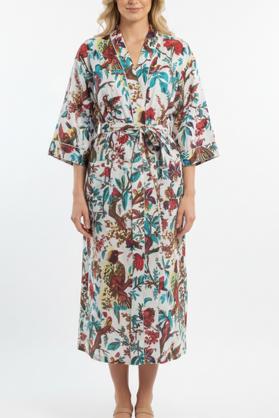 Bird of Paradise Robe White