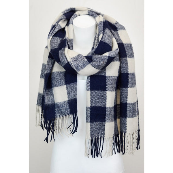 Knitted Checkered Scarf, [product type], Lullaby New Zealand