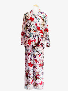 Bird of Paradise Cotton Pyjamas - White, [product type], Lullaby New Zealand