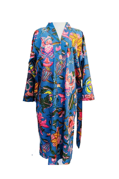 Kimono Floral Robe - Blue